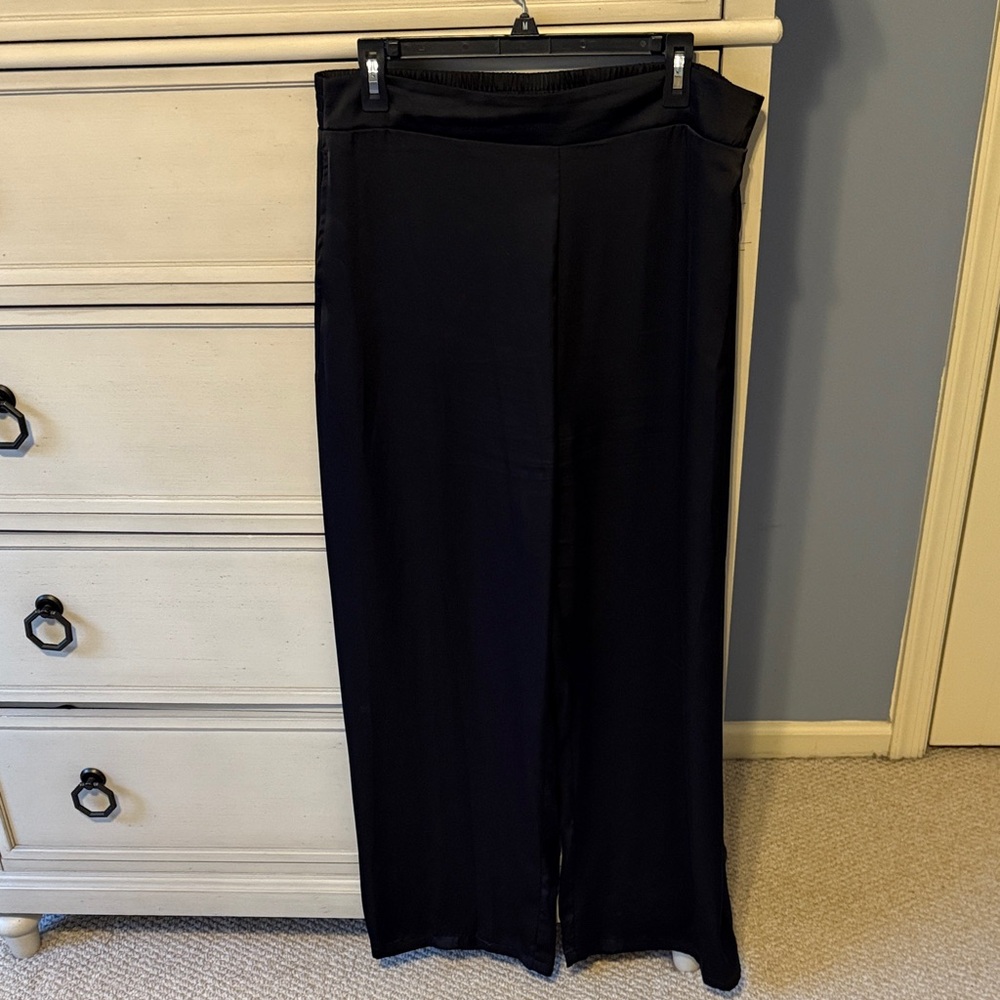 Chic Black Wide Leg Women's Pants